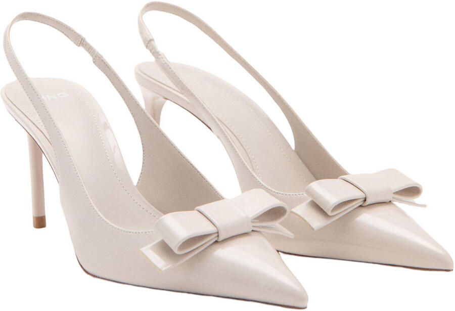 Mango lak slingback pumps met strik ecru - Foto 3