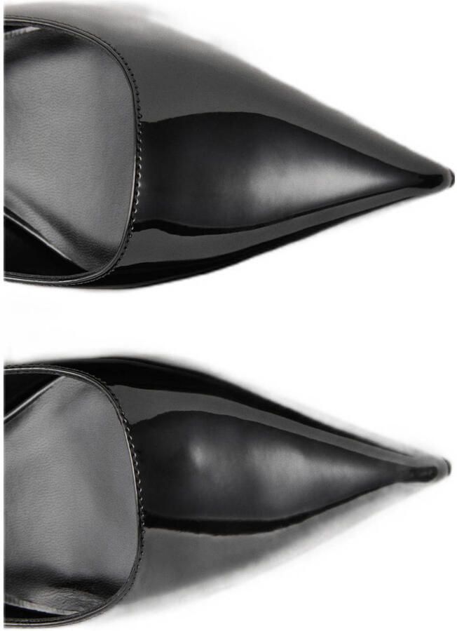 Mango lak slingback pumps zwart
