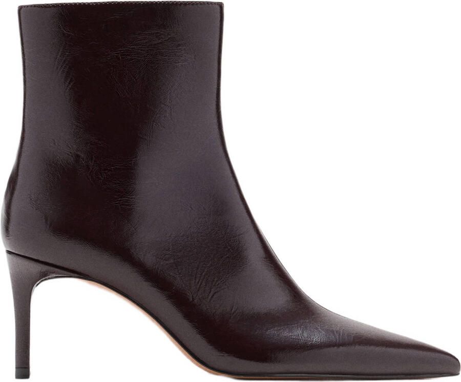 Mango lakleren laarzen met naaldhak bordeaux