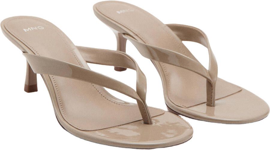 Mango lakleren muiltjes met hoge hak taupe - Foto 3