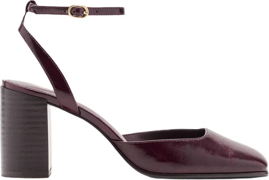 Mango lakleren pumps met blokhak bordeaux