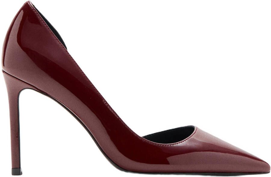 Mango lakleren pumps met naaldhak bordeaux