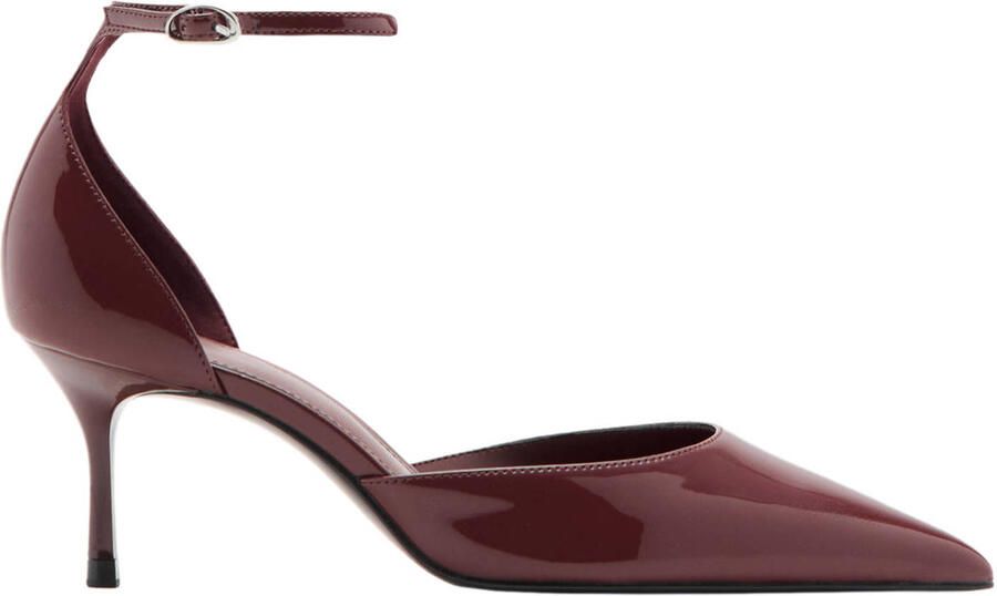 Mango lakleren pumps met naaldhak bruin