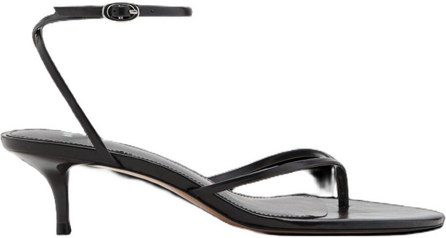 Mango lakleren sandalen donkerbruin