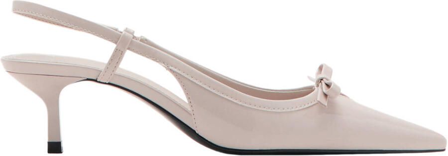 Mango lakleren slingback pumps met hak beige