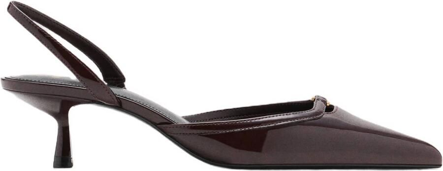 Mango lakleren slingback pumps met hak bordeaux