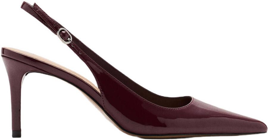 Mango lakleren slingback pumps met naaldhak bordeaux