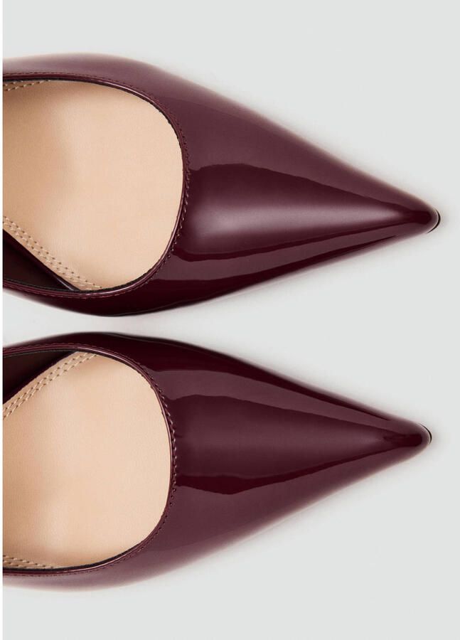 Mango lakleren slingback pumps met naaldhak bordeaux - Foto 3