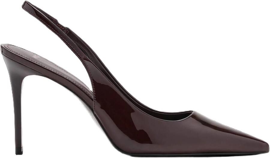 Mango lakleren slingback pumps met naaldhak bordeaux