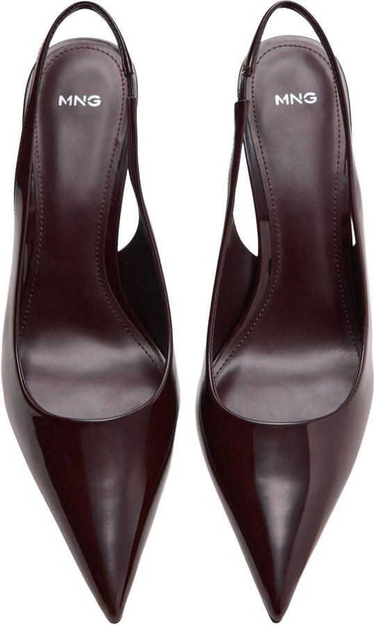 Mango lakleren slingback pumps met naaldhak bordeaux - Foto 2