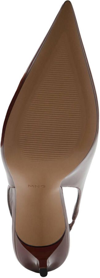 Mango lakleren slingback pumps met naaldhak bruin - Foto 3