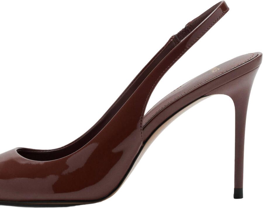 Mango lakleren slingback pumps met naaldhak bruin - Foto 2