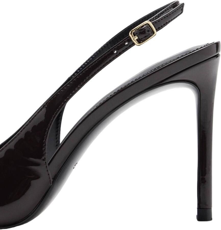 Mango lakleren slingback pumps met naaldhak grijs - Foto 2