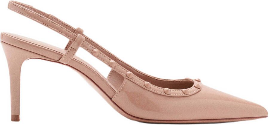 Mango lakleren slingback pumps met naaldhak lichtroze