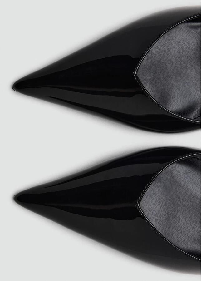 Mango lakleren slingback pumps met naaldhak zwart - Foto 3