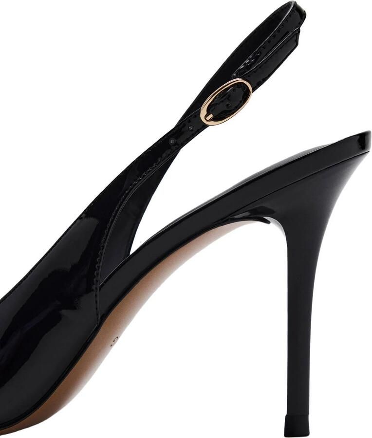 Mango lakleren slingback pumps met naaldhak zwart - Foto 2