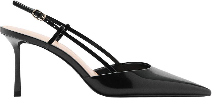 Mango lakleren slingback pumps zwart