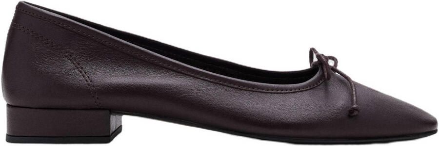 Mango leren ballerina's aubergine