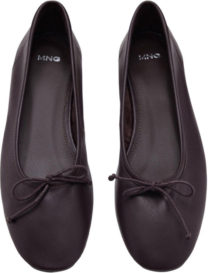 Mango leren ballerina's aubergine - Foto 2