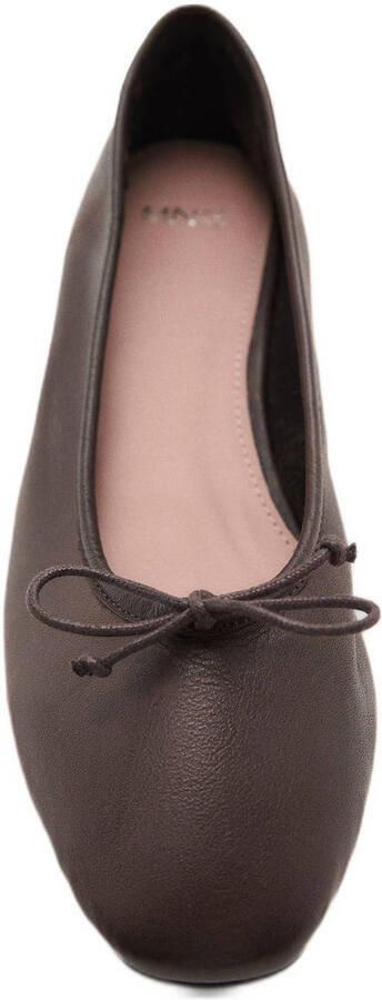 Mango leren ballerina's donkerbruin - Foto 3