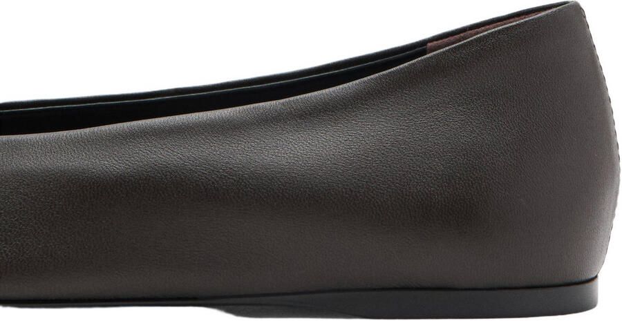 Mango leren ballerina's donkerbruin - Foto 2