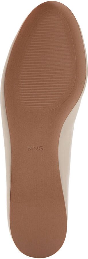 Mango leren ballerina's ecru - Foto 3