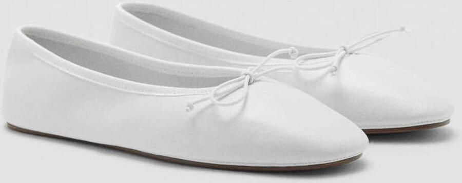 Mango leren ballerina's wit - Foto 3