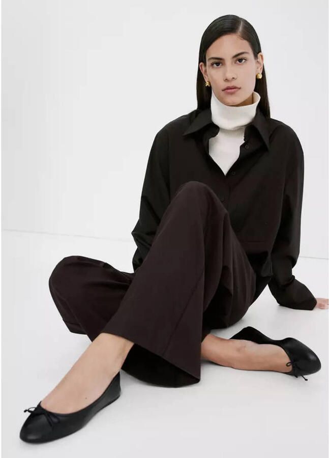 Mango leren ballerina's zwart - Foto 2