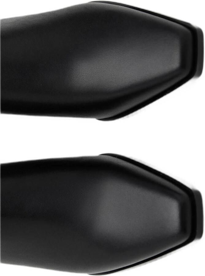 Mango leren cowboylaarzen zwart