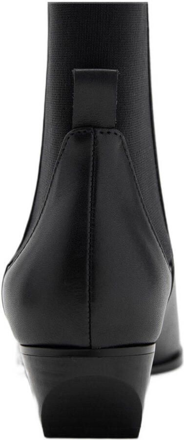 Mango leren cowboylaarzen zwart - Foto 3