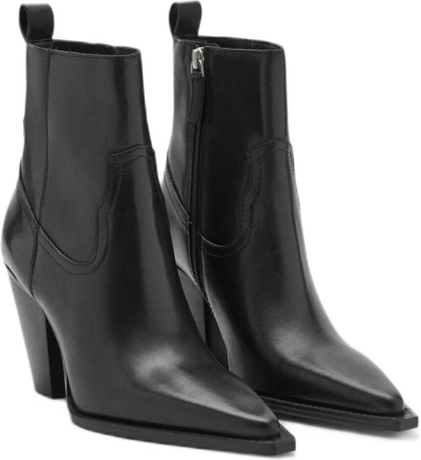 Mango leren enkellaarzen zwart - Foto 2