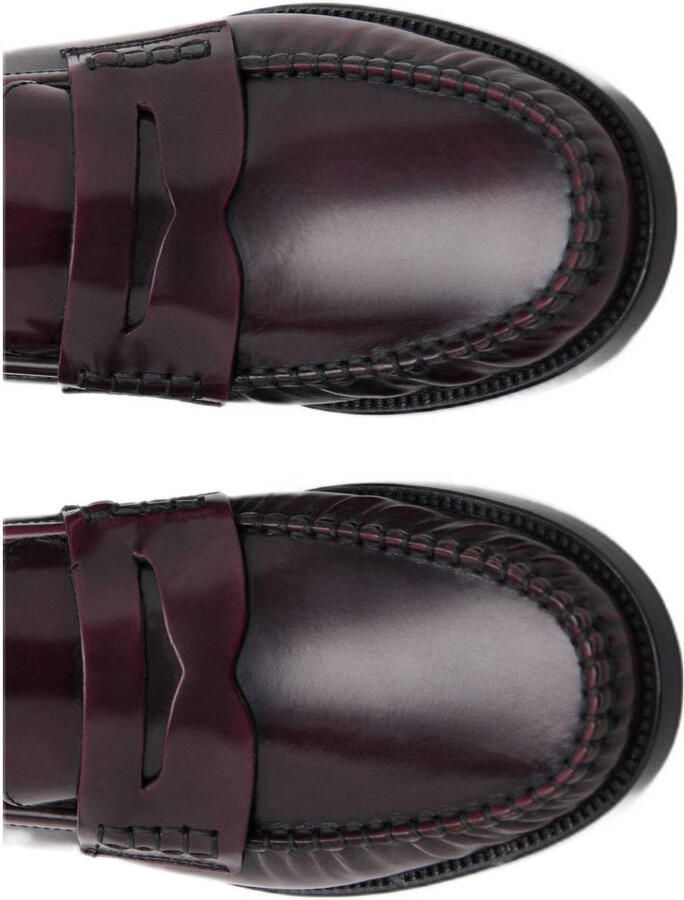 Mango leren loafers bordeaux