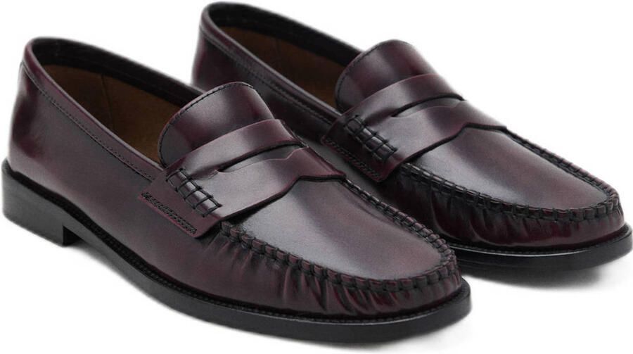 Mango leren loafers bordeaux - Foto 2