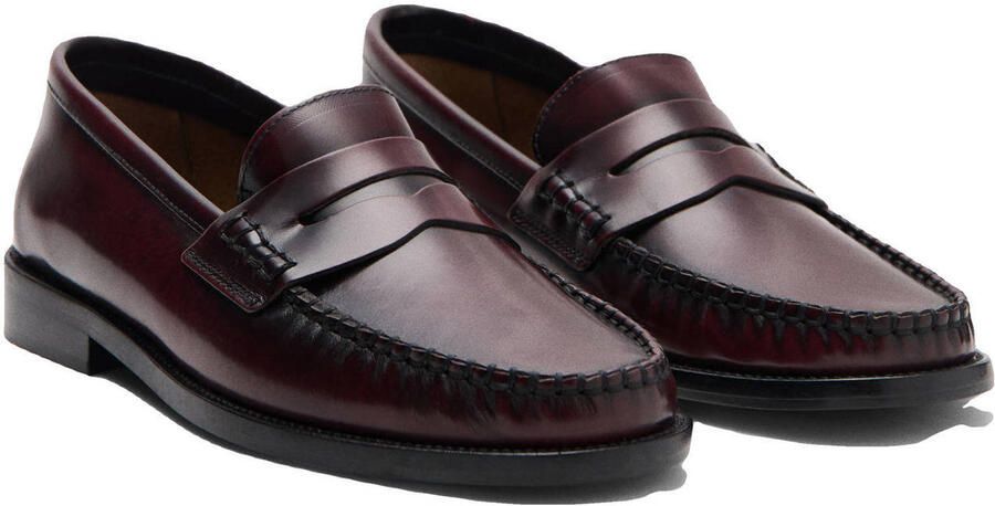 Mango leren loafers bordeaux - Foto 3