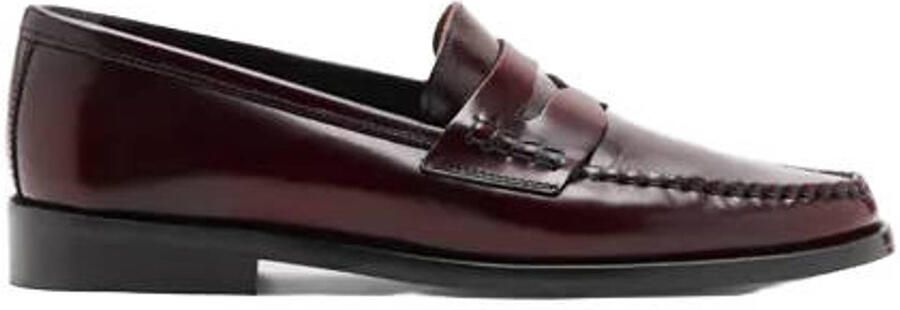 Mango leren loafers bordeauxrood