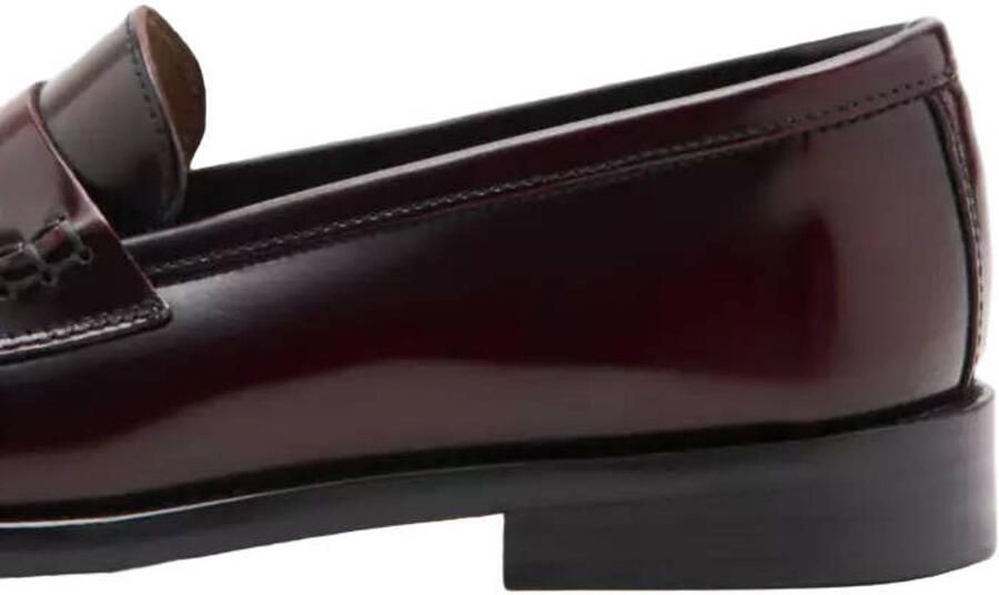 Mango leren loafers bordeauxrood - Foto 3