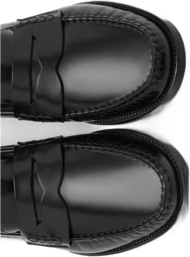 Mango leren loafers zwart