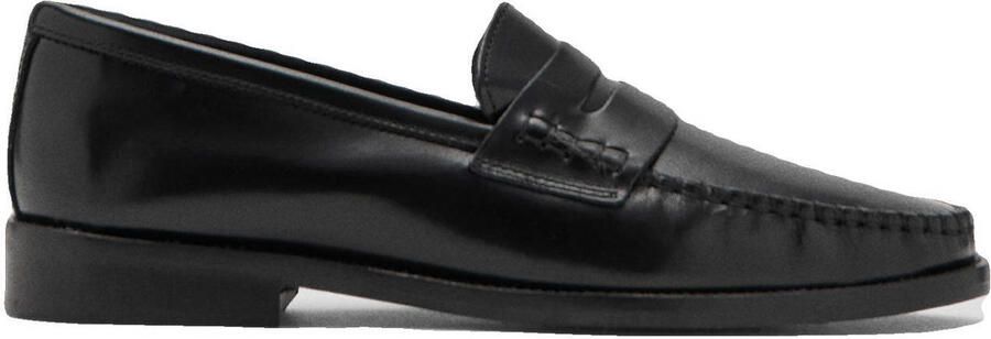 Mango leren loafers zwart