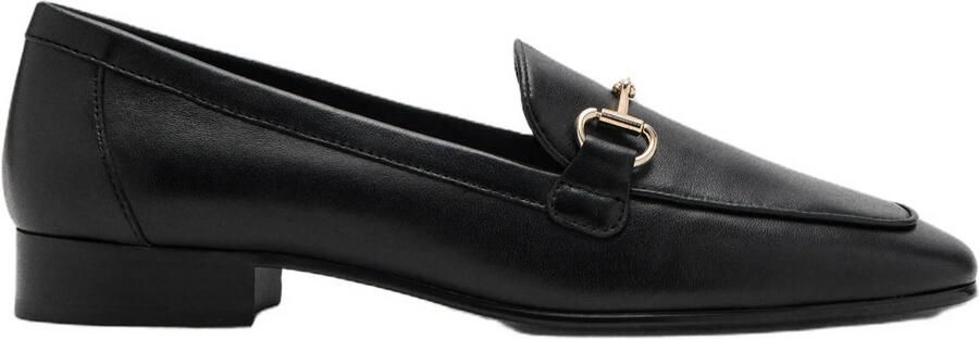 Mango leren loafers zwart