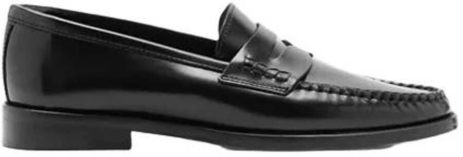 Mango leren loafers zwart