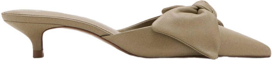 Mango leren muiltjes beige