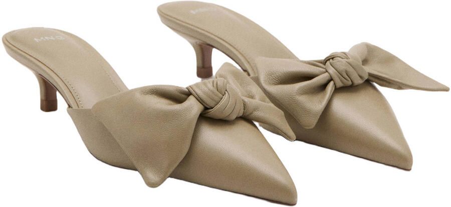 Mango leren muiltjes beige - Foto 3