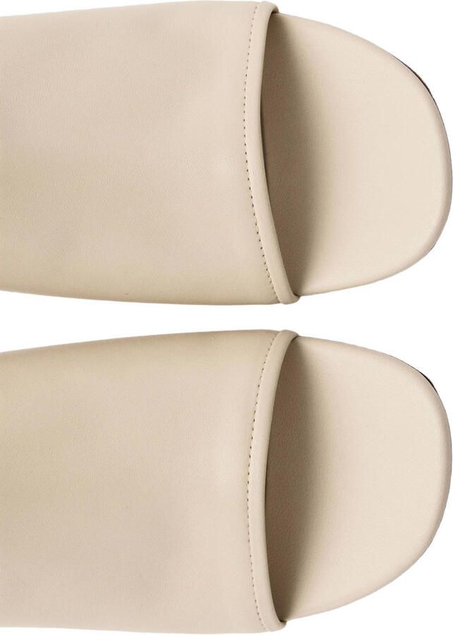 Mango leren muiltjes met blokhak beige - Foto 2