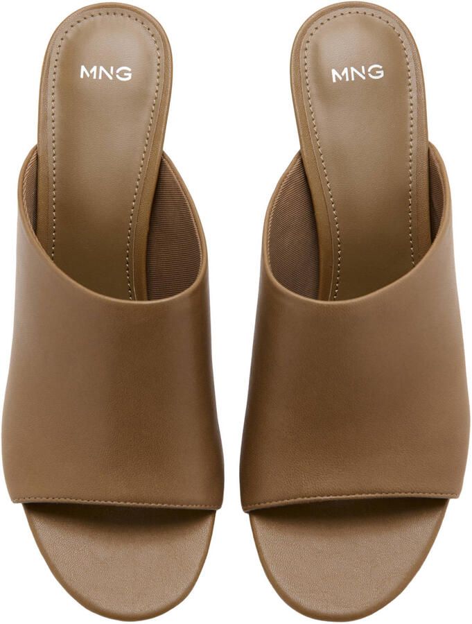 Mango leren muiltjes met hak camel - Foto 2