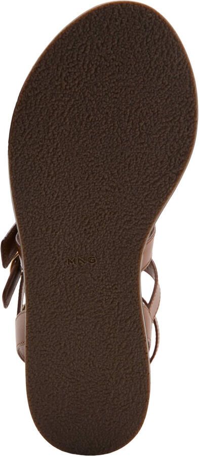 Mango leren sandalen bruin - Foto 3