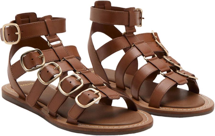 Mango leren sandalen bruin - Foto 2
