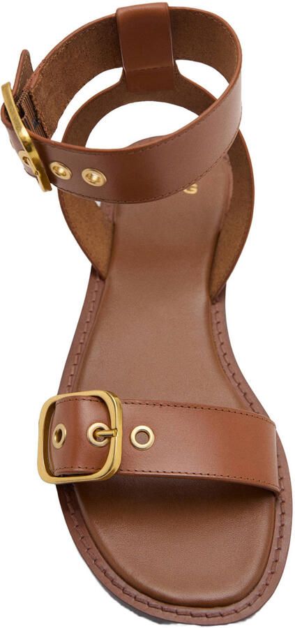 Mango leren sandalen bruin - Foto 3