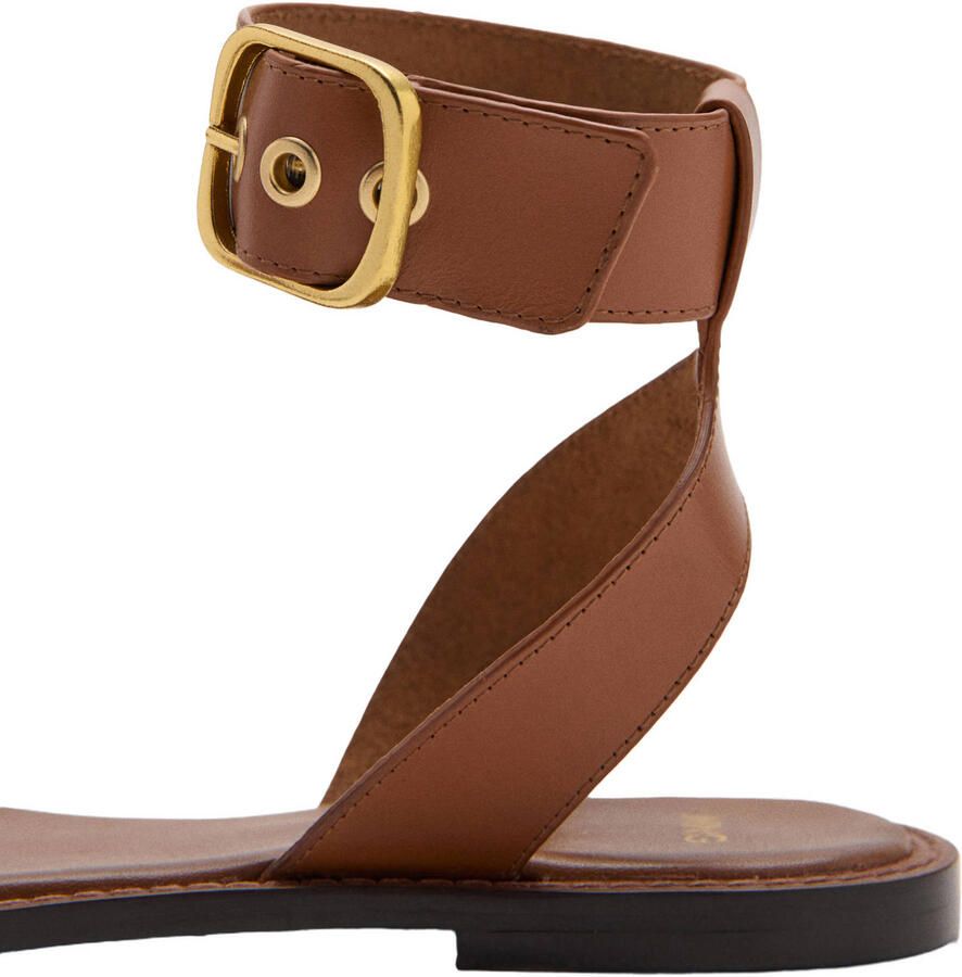 Mango leren sandalen bruin - Foto 2
