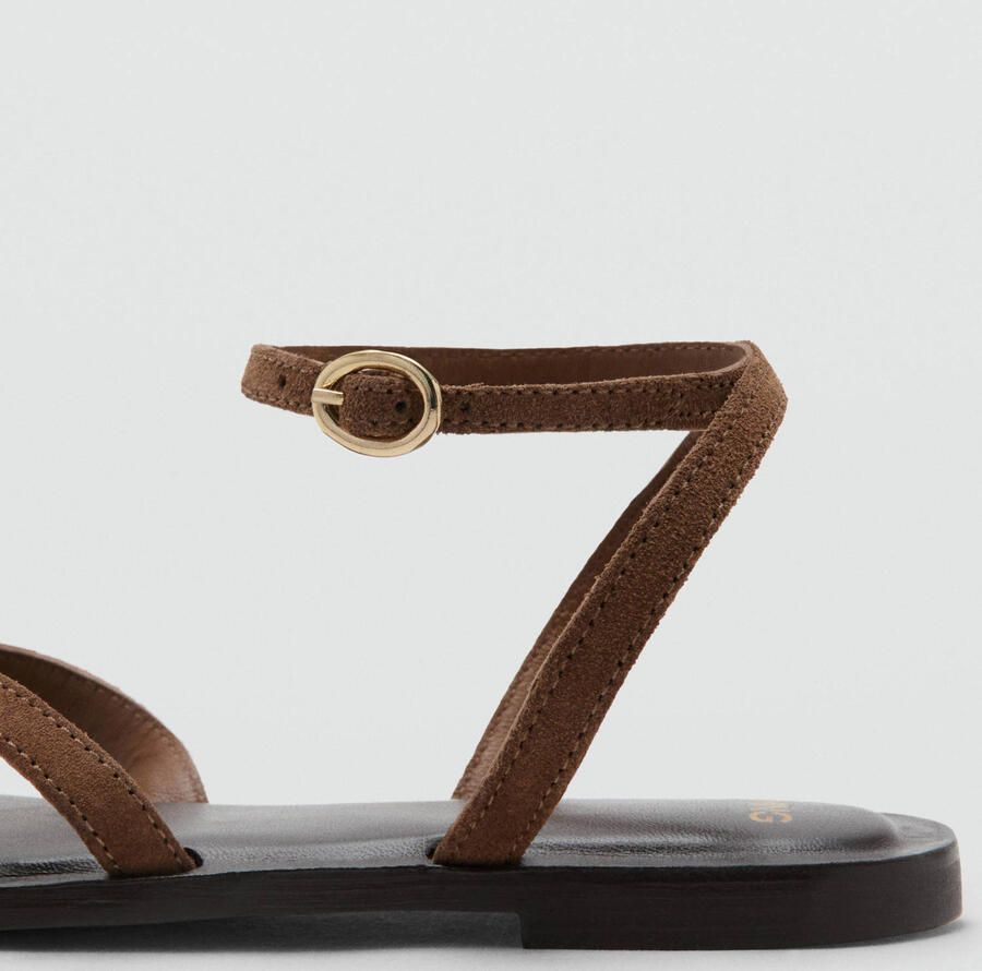 Mango leren sandalen bruin - Foto 2