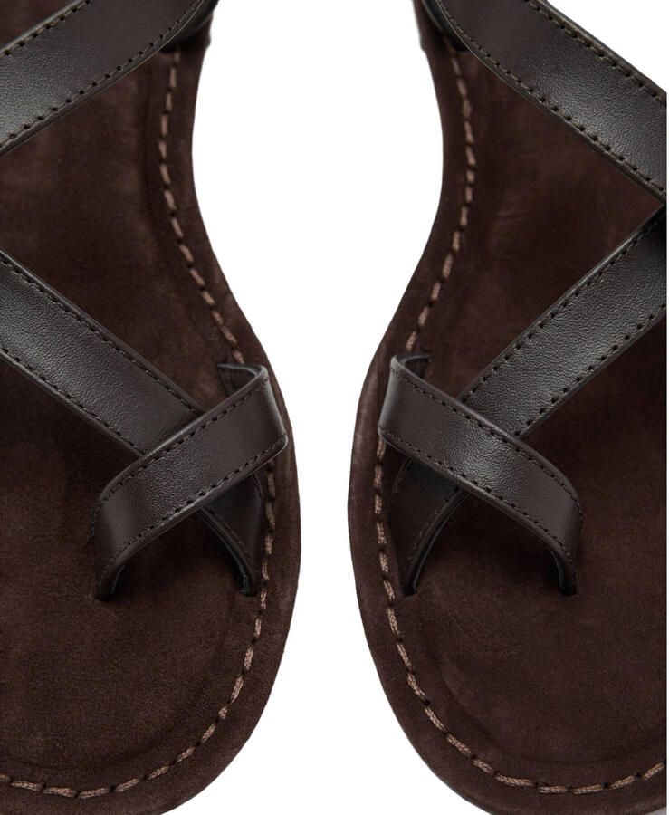 Mango leren sandalen donkerbruin - Foto 2
